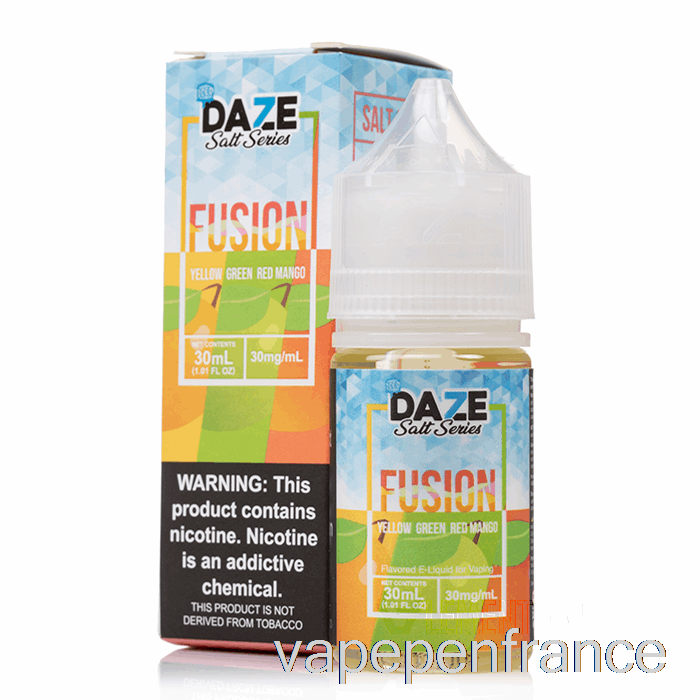 Mangue Rouge Jaune Vert Glacé - Sel De Fusion 7 Daze - Stylo Vape 30 Ml 30 Mg